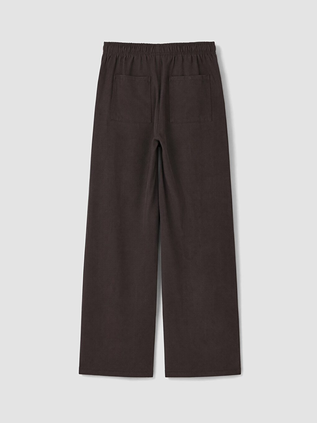 Kahverengi Beli Lastikli Geniş Paça Kadın Pantolon-2