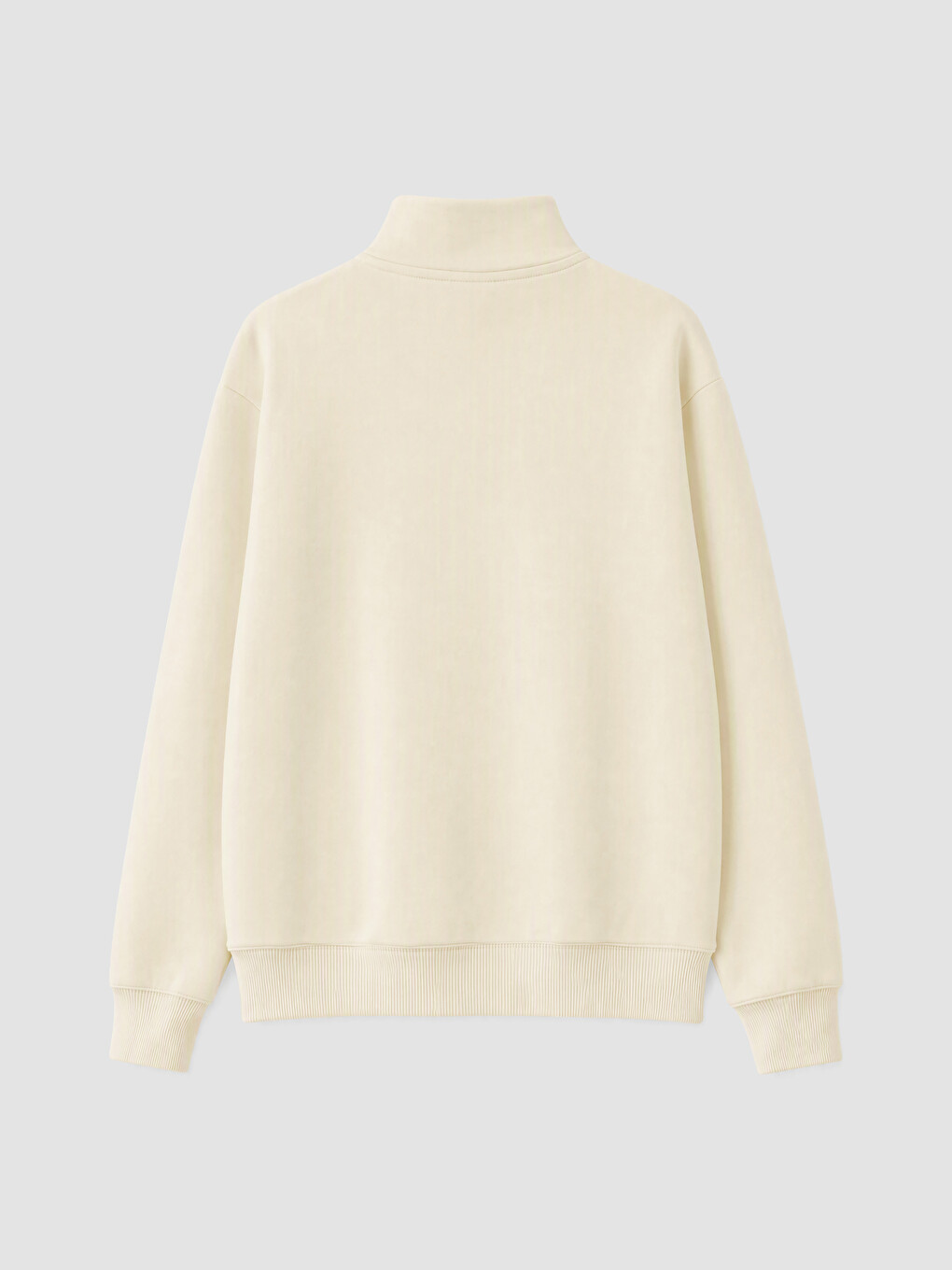Bej Nakışlı Oversize Kadın Kalın Sweatshirt-2