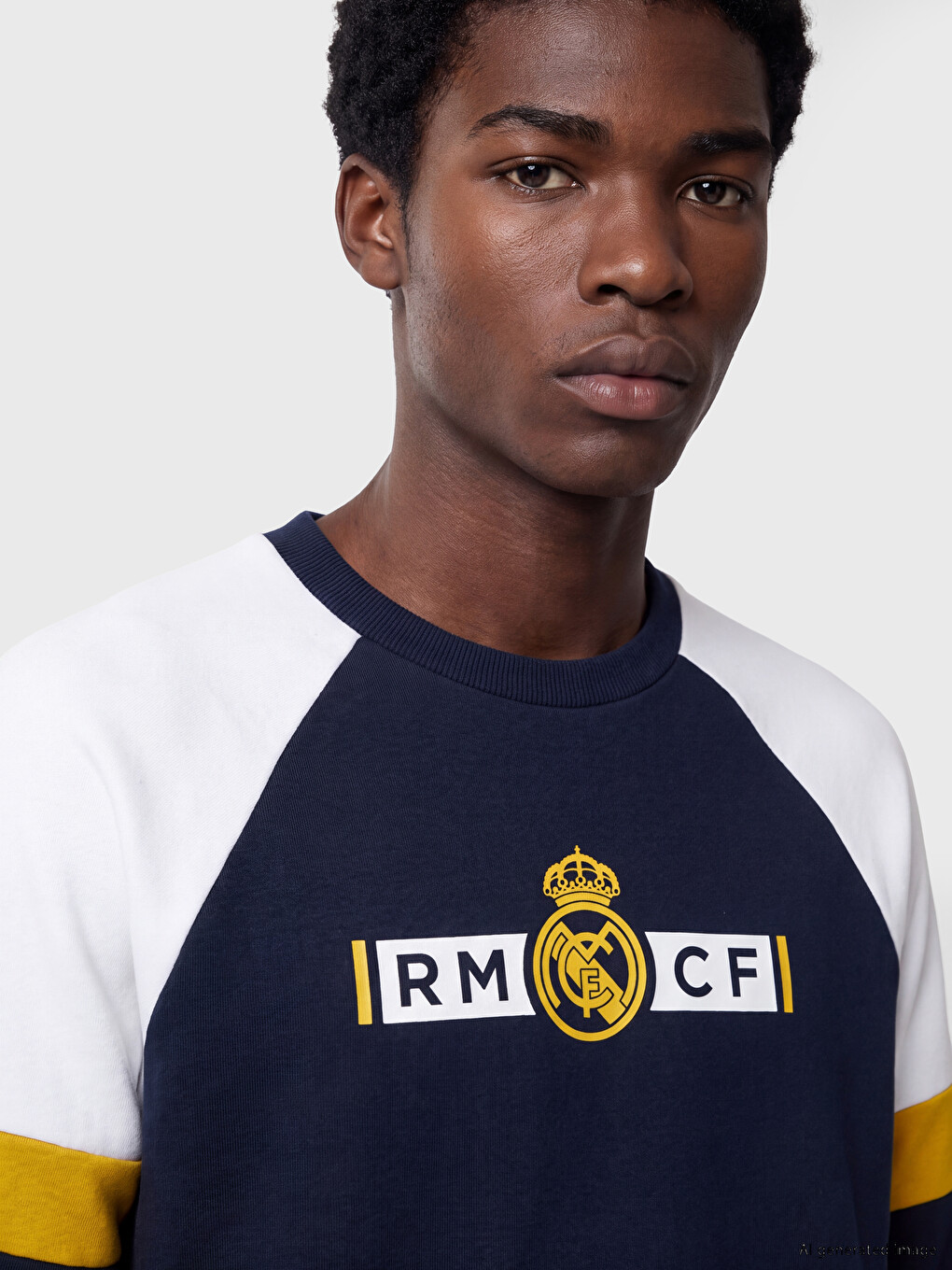 Lacivert Real Madrid Baskılı Erkek Sweatshirt-2