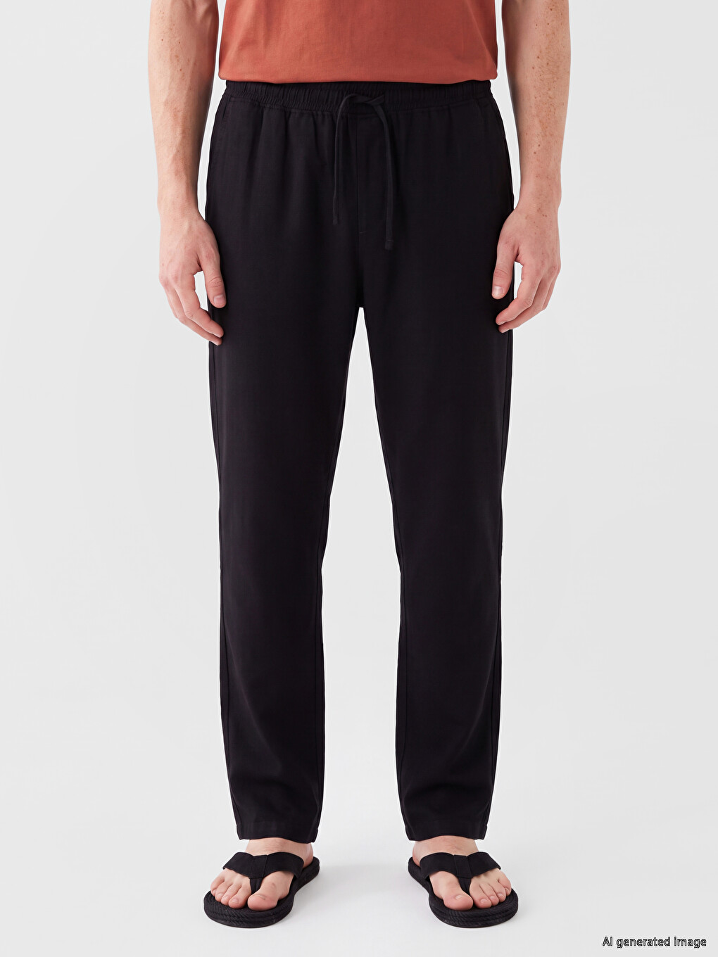 Siyah Regular Fit Erkek Pantolon-1