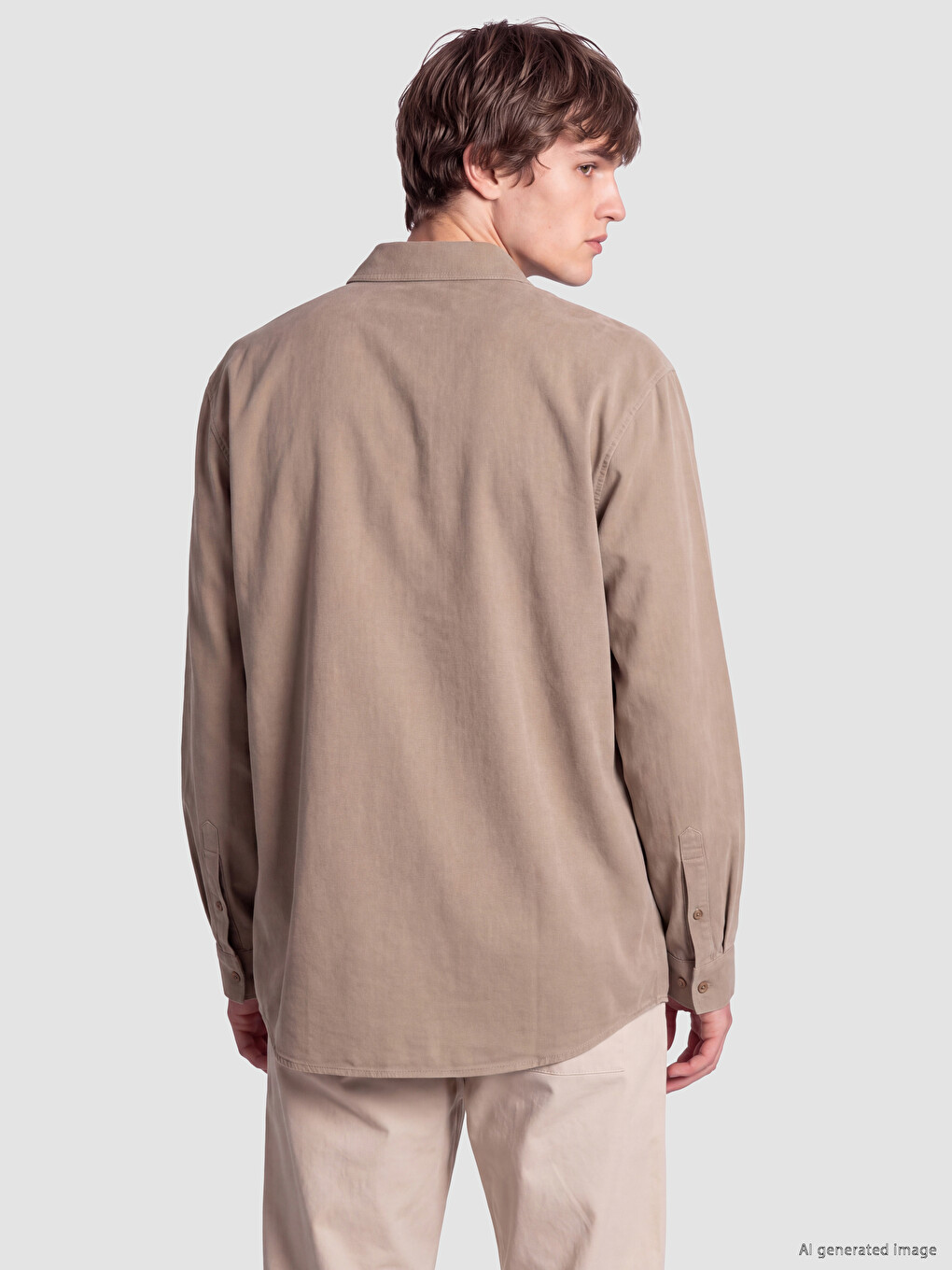 Bej Regular Fit Erkek Gömlek-3