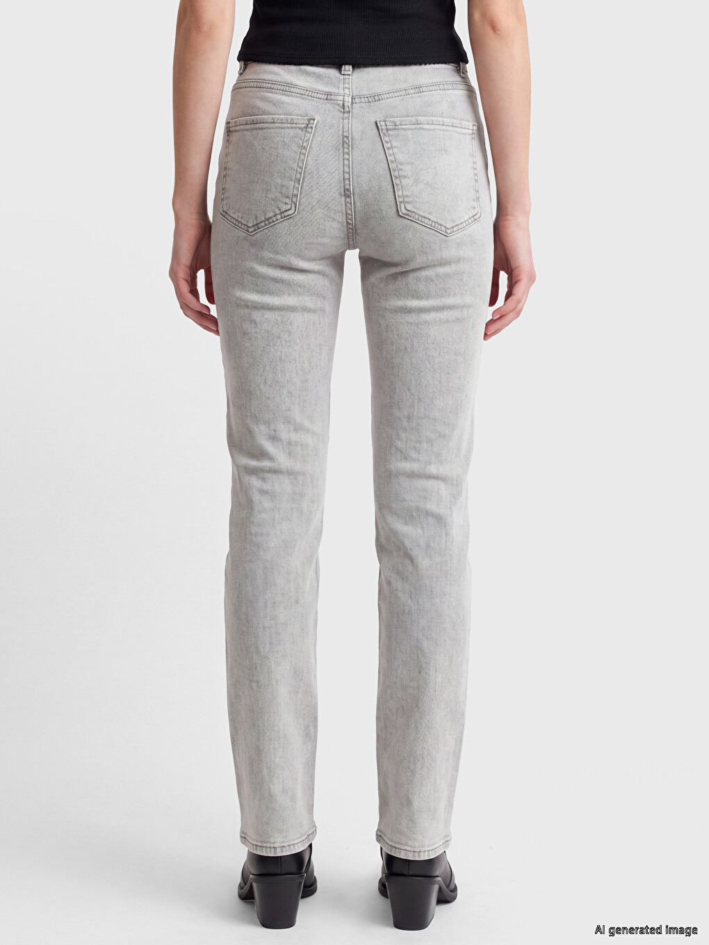 Waist Belted Straight Fit Women's Jeans-3