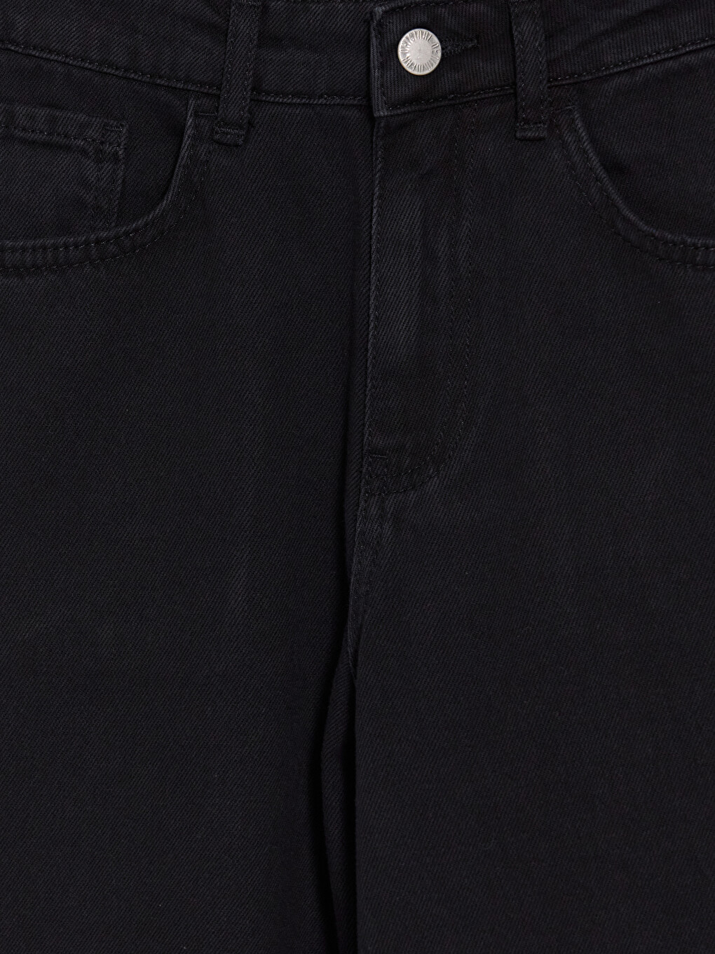 Siyah Straight Fit Kadın Jean Pantolon-5