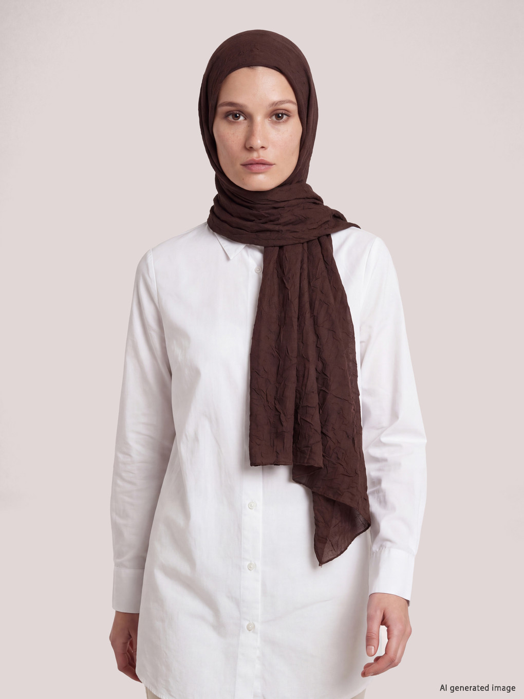 Woman Brown Large Scarf