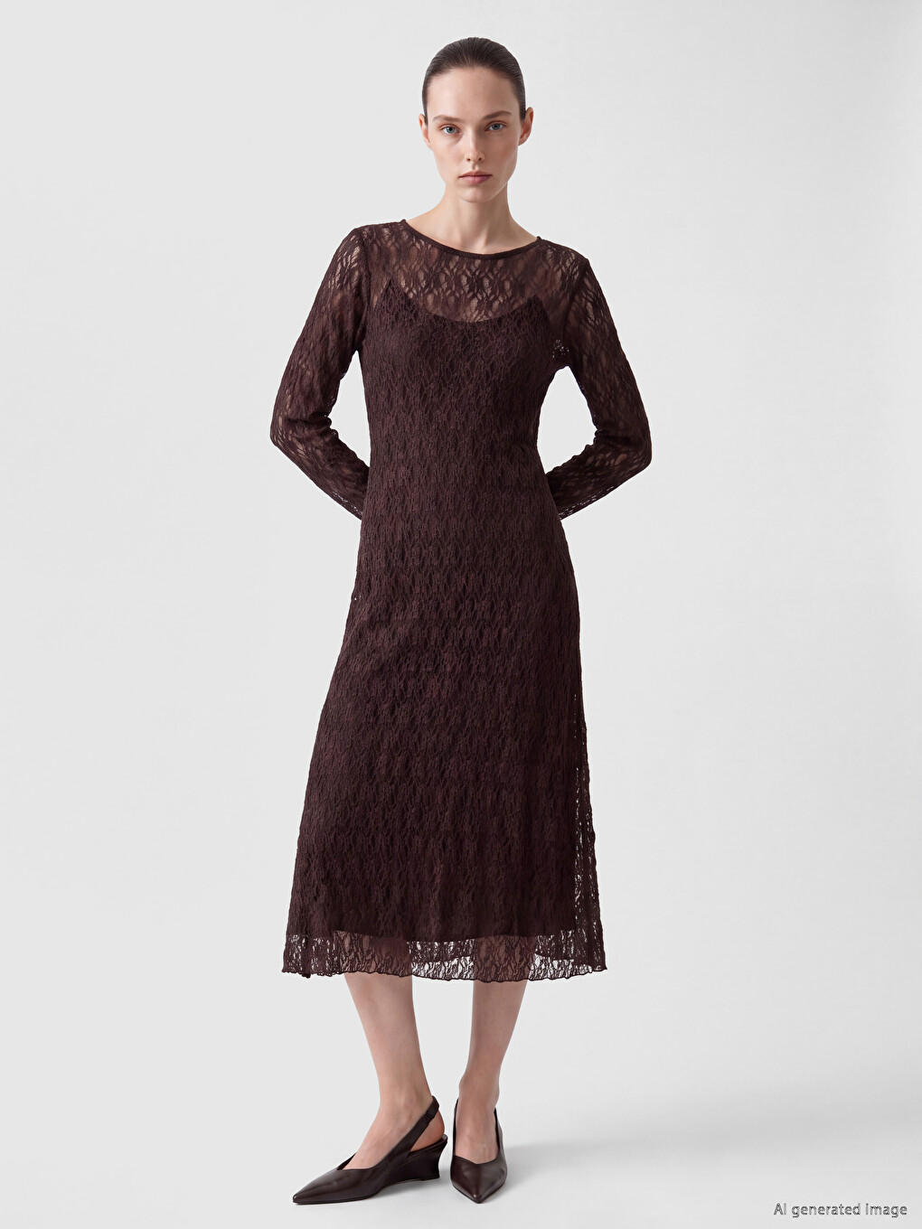 Woman Brown Dress-1
