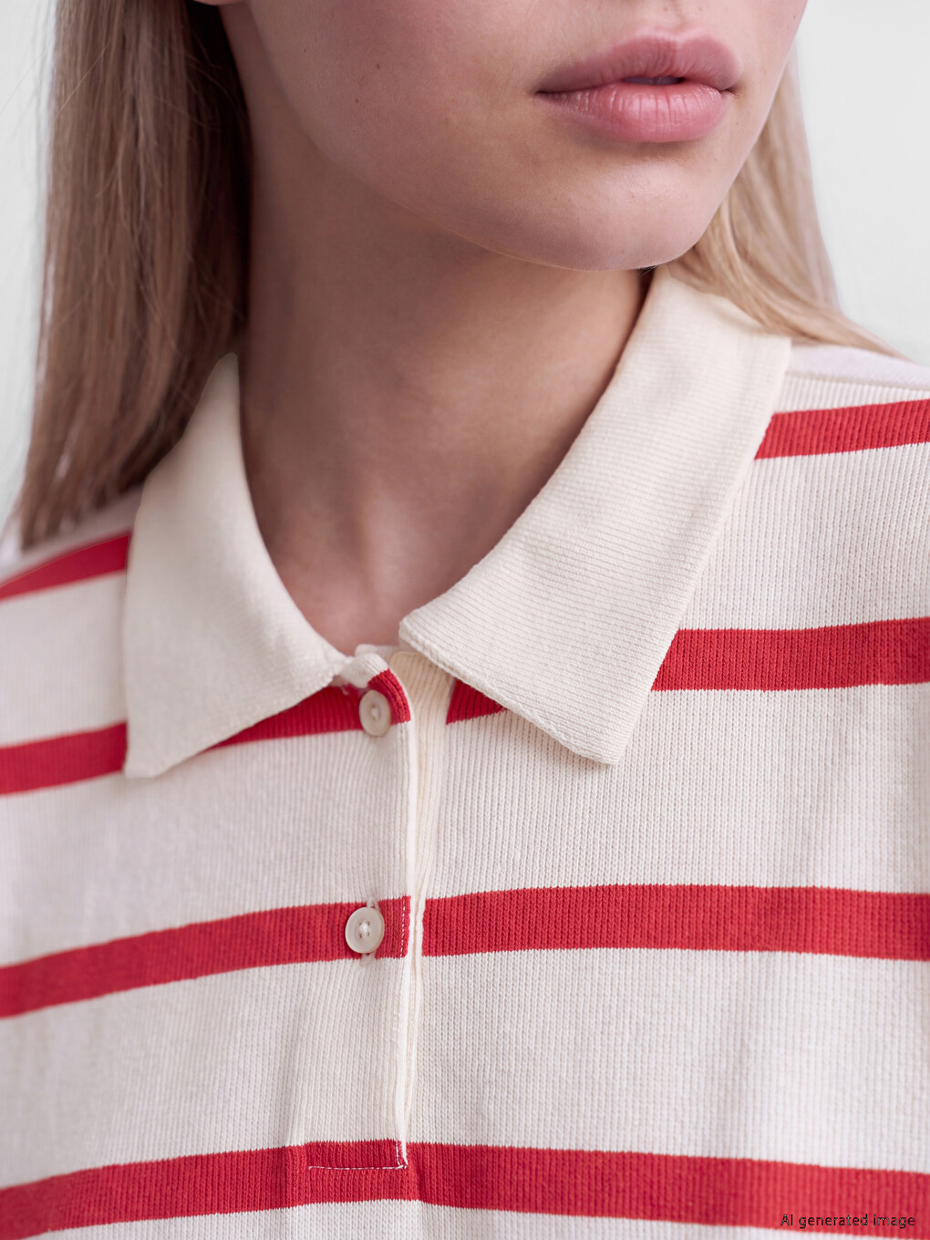Tricou Polo Cu Dungi Pentru Femei-2