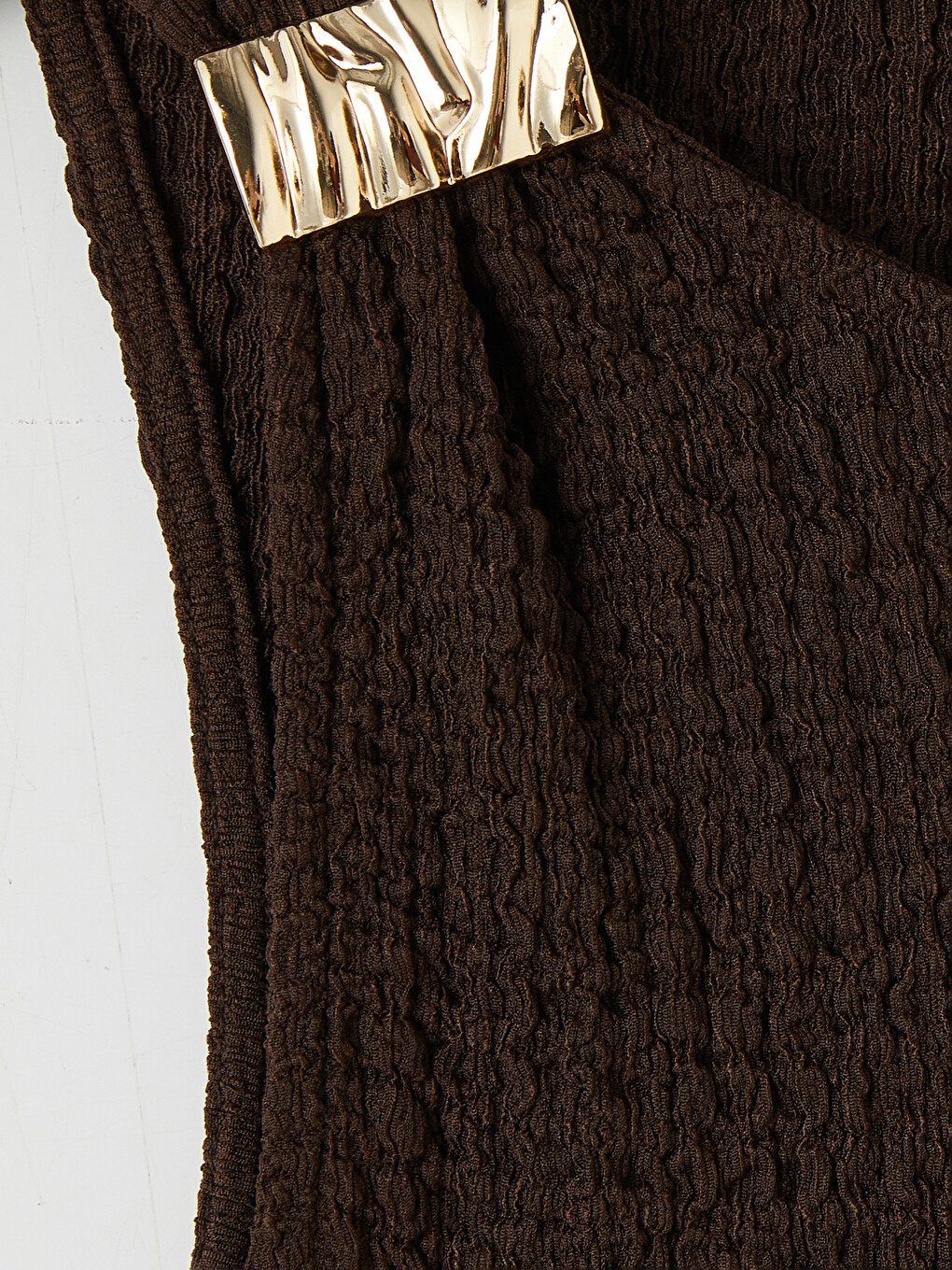 Crew Neck Ruched Textured Dress-1