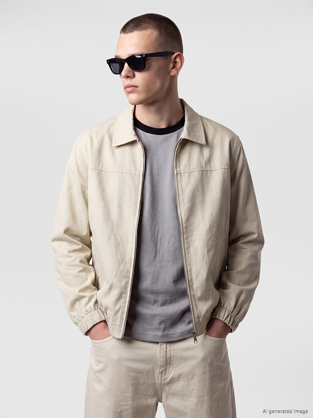 Veste Homme Gabardine Coupe Décontractée
