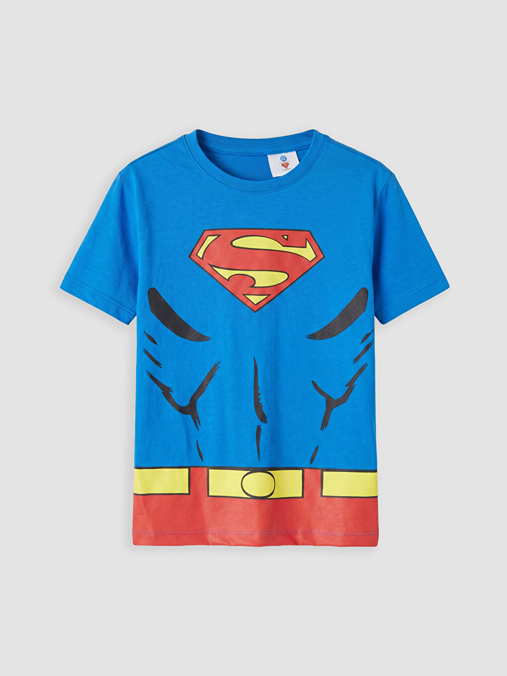 Mavi Superman Baskılı Erkek Çocuk Şortlu Pijama Takımı-1