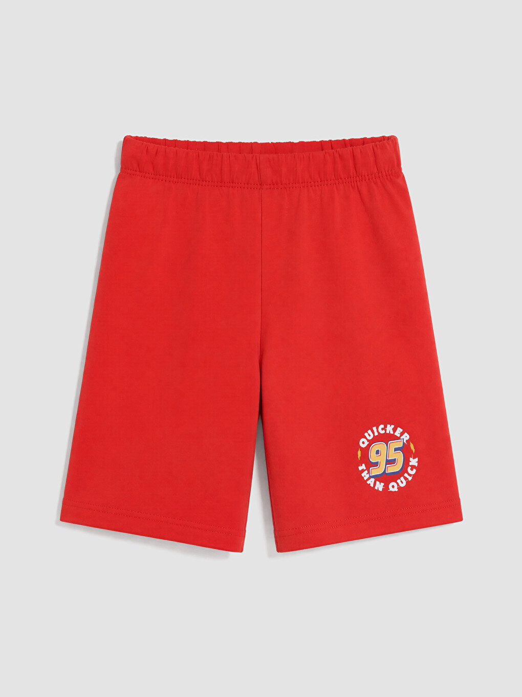 Beyaz Arabalar Baskılı Erkek Çocuk Şortlu Pijama Takımı-4