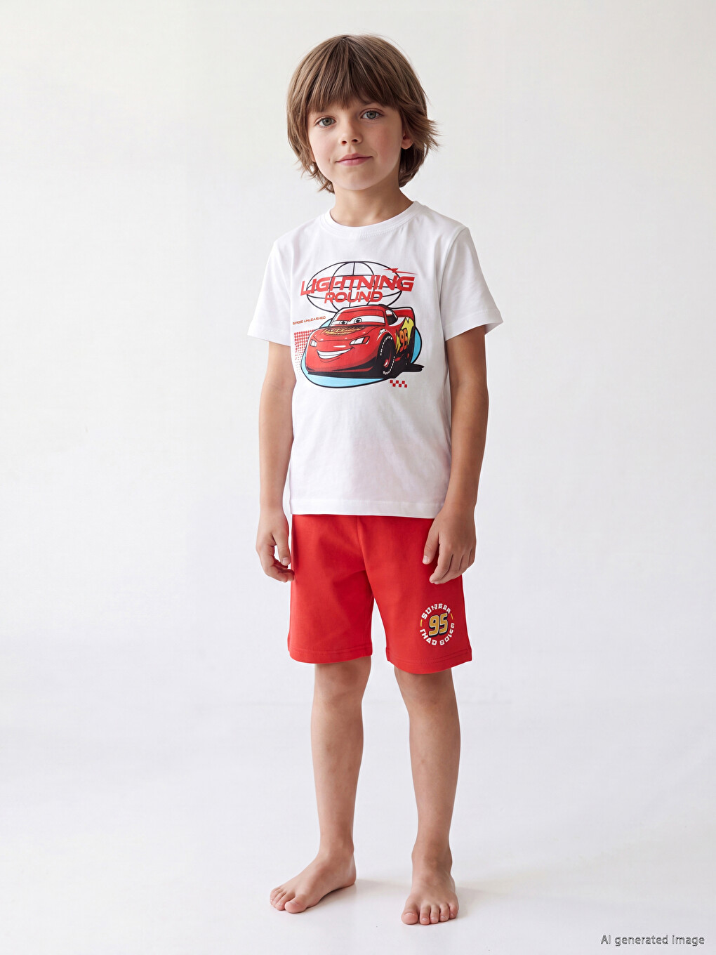 Cars Printed Boys' Shortie Pyjamas Set
