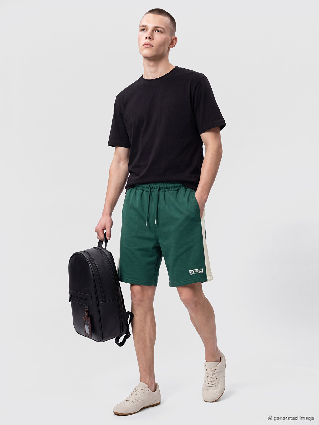 Yeşil Regular Fit Erkek Şort-1