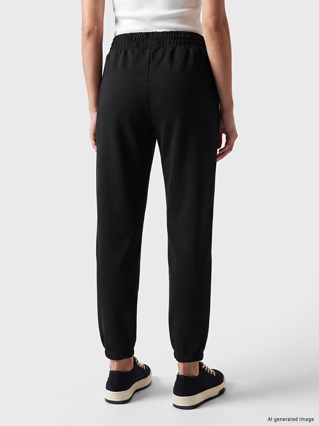 Siyah Soft Touch Kadın Jogger Eşofman Altı-3