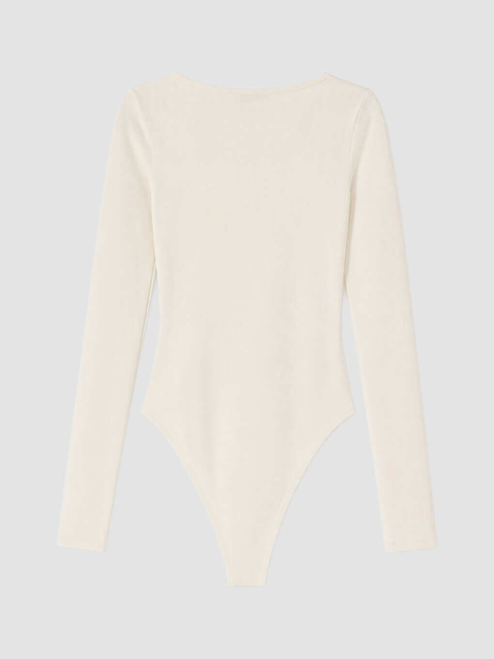 Ekru U Yaka Kadın Bodysuit-2