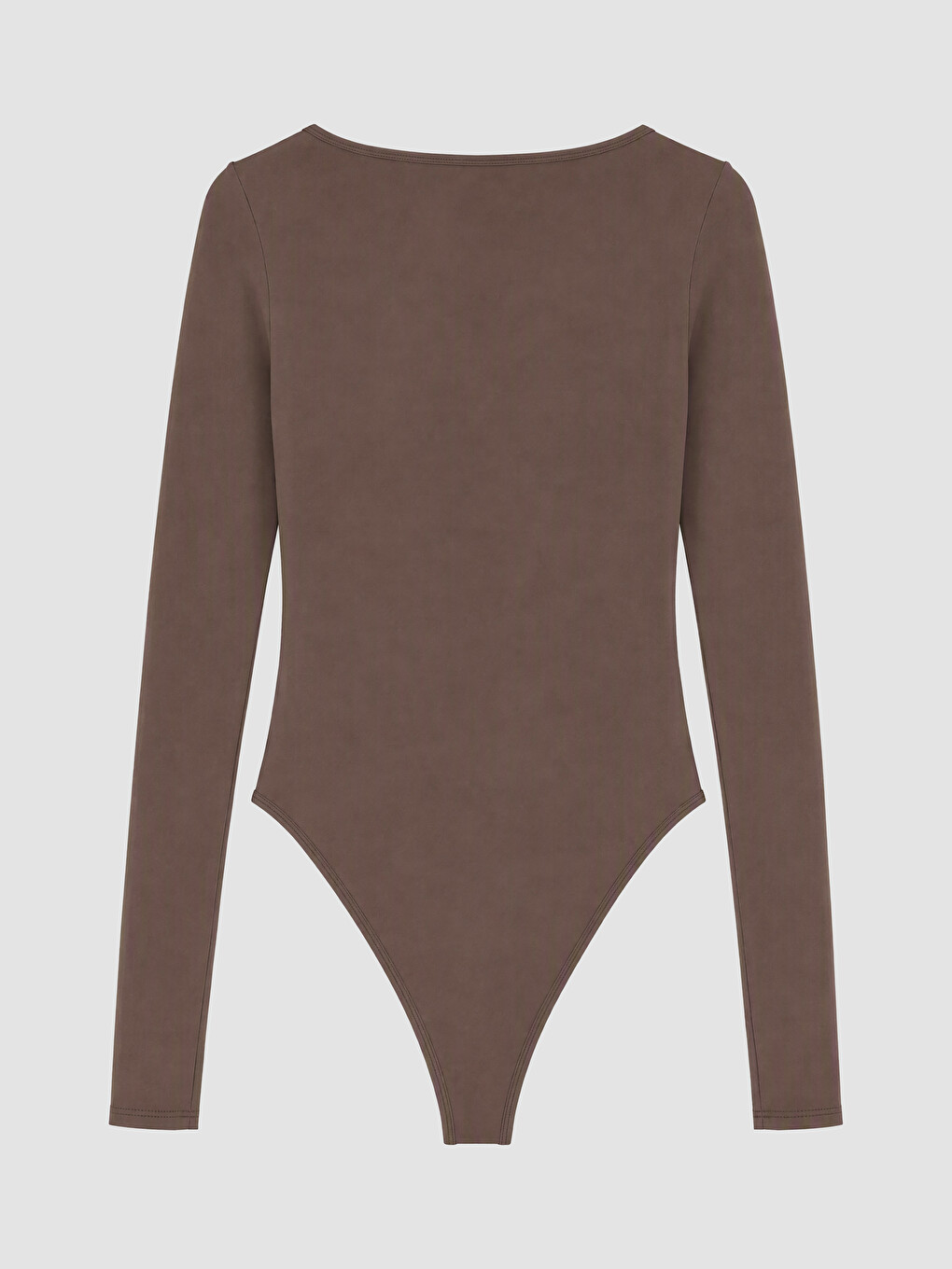 Kahverengi U Yaka Kadın Bodysuit-2