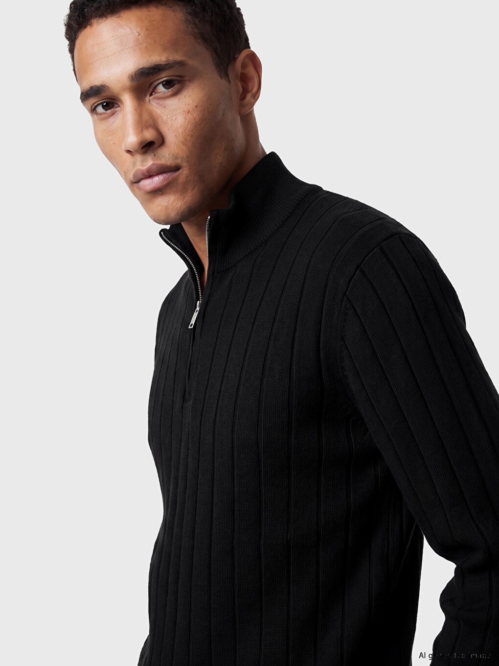 Mock Neck Men's Knitwear Sweater