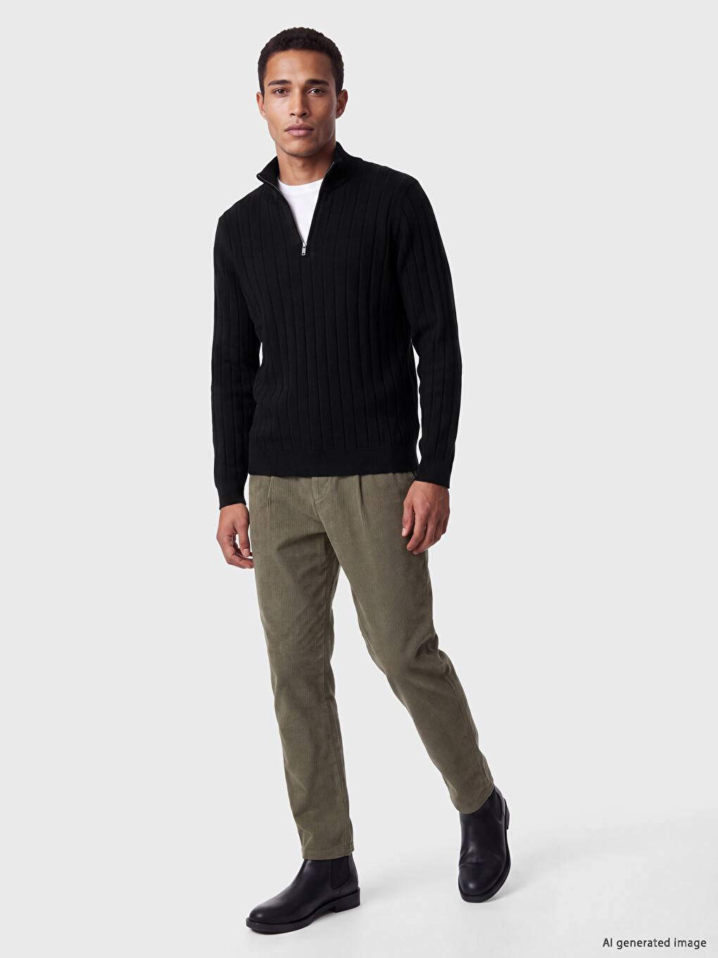 Mock Neck Men's Knitwear Sweater-1