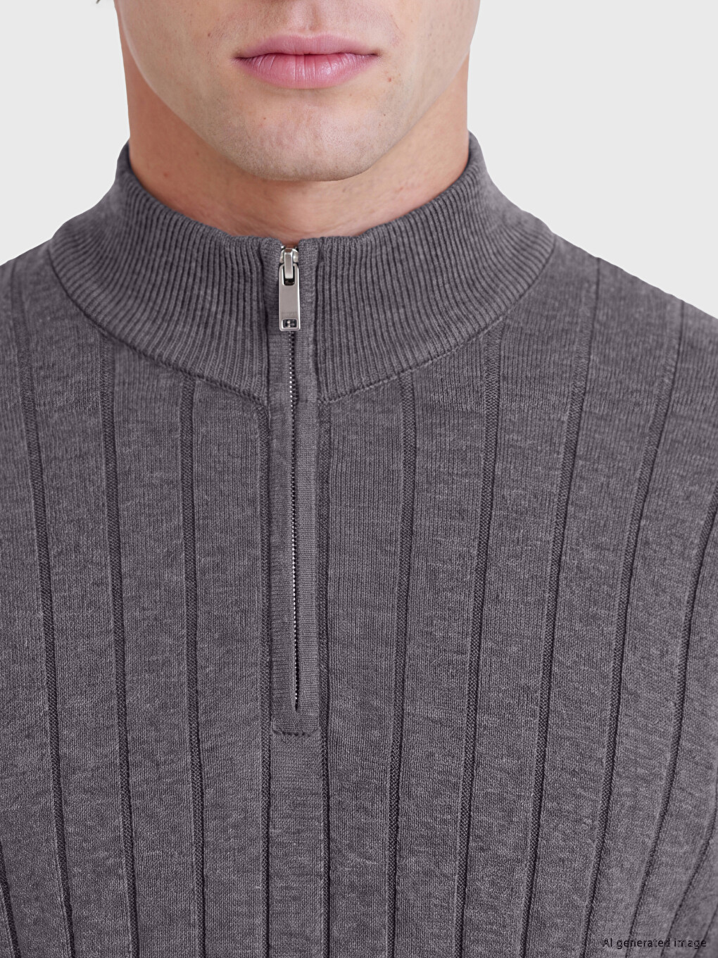 Mock Neck Men's Knitwear Sweater-2
