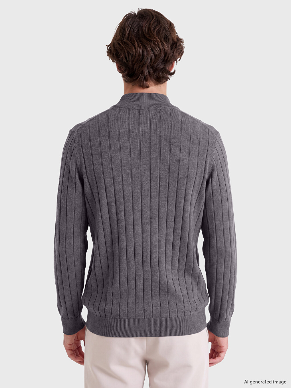 Mock Neck Men's Knitwear Sweater-3