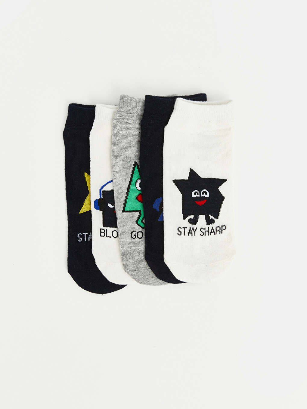 Printed Boys' Trainer Sock 5 Pack