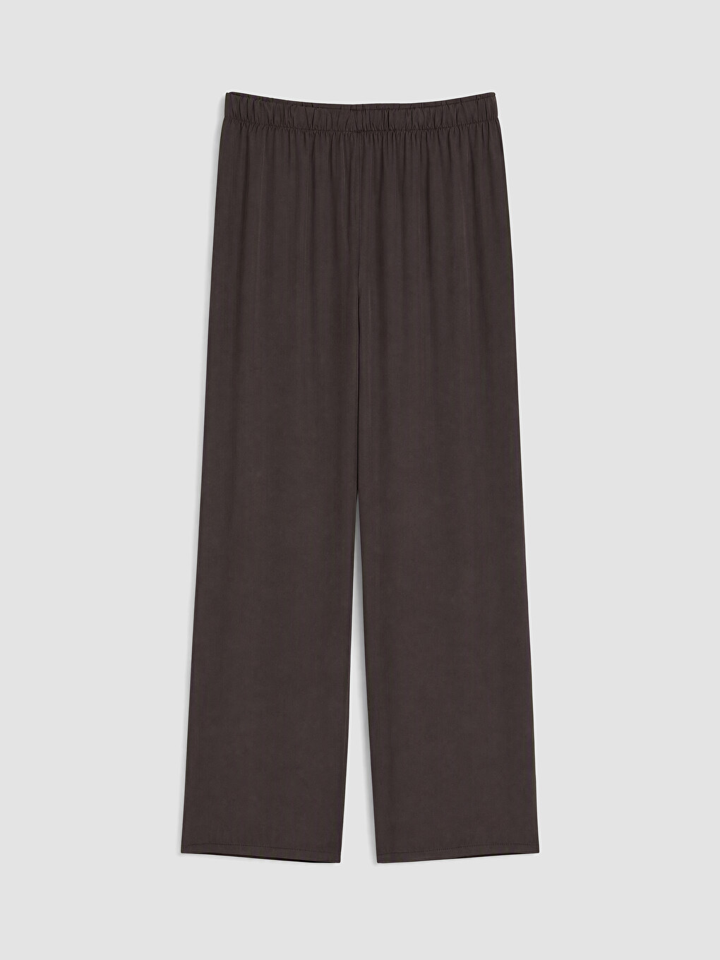 Kahverengi Gömlek Yaka Saten Kadın Pijama Takım-5