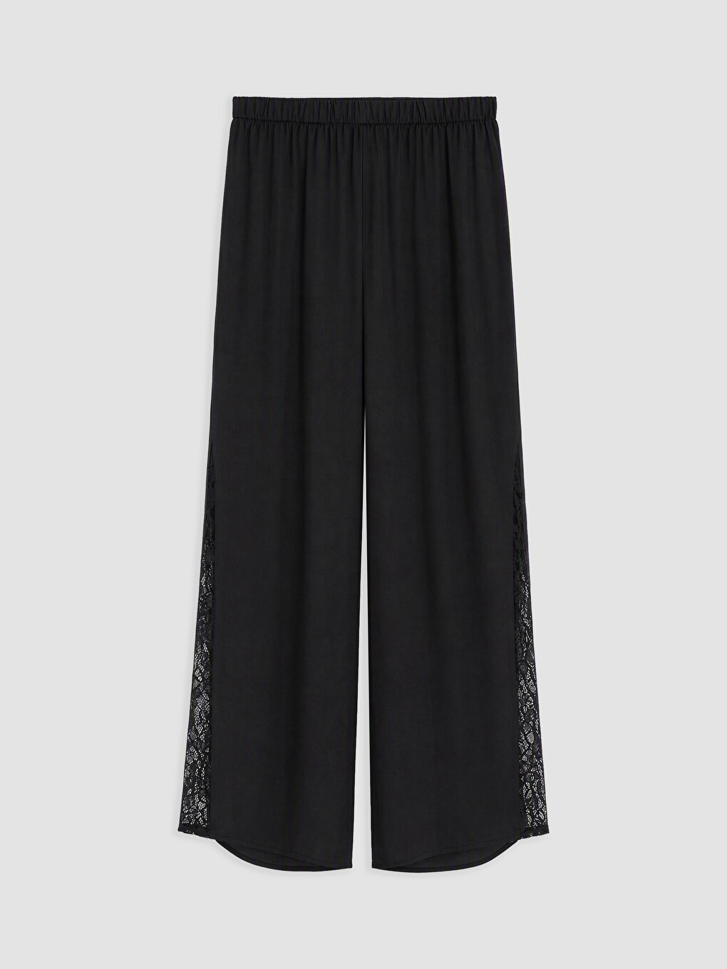 Siyah Gömlek Yaka Dantelli Kadın Pijama Takım-3