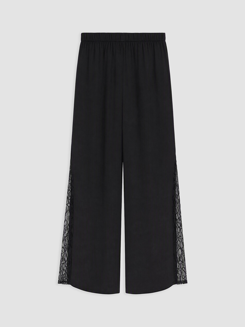 Siyah Gömlek Yaka Dantelli Kadın Pijama Takım-4