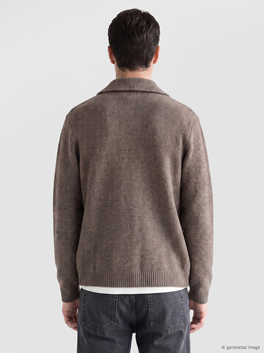 Regular Fit Jacket Collar Men's Knitwear Cardigan-2