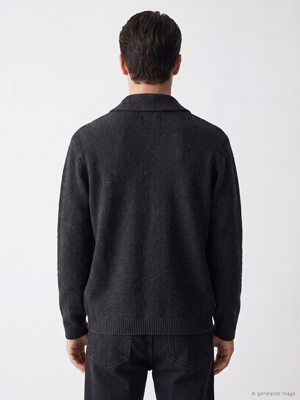 Regular Fit Jacket Collar Men's Knitwear Cardigan-2