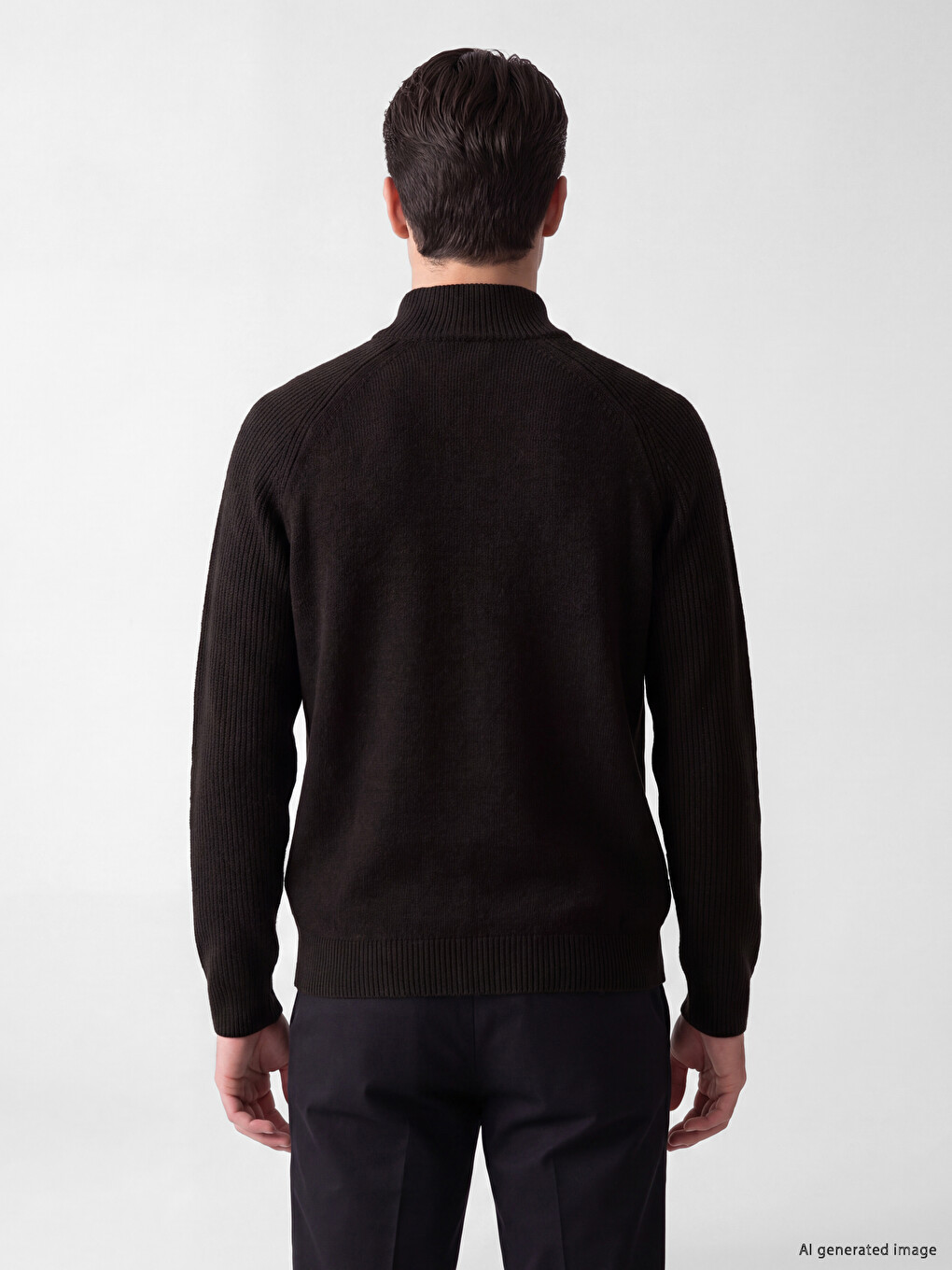 Regular Fit Stand Collar Men's Knitwear Cardigan-2