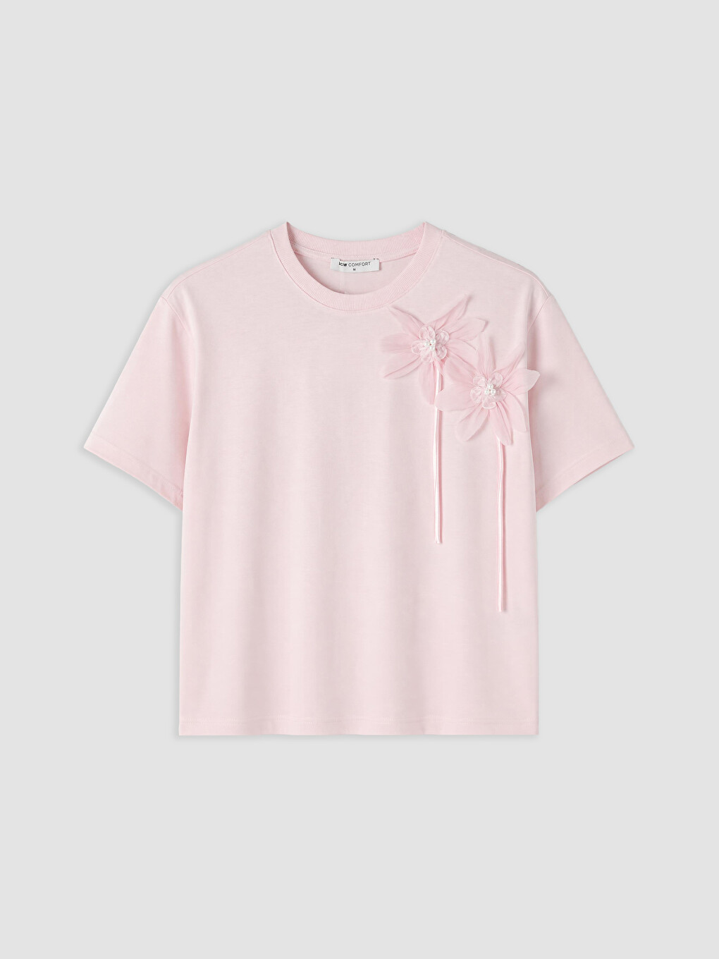 T-shirt Pambuku 100% Me Aplikacione Lulesh Për Gra