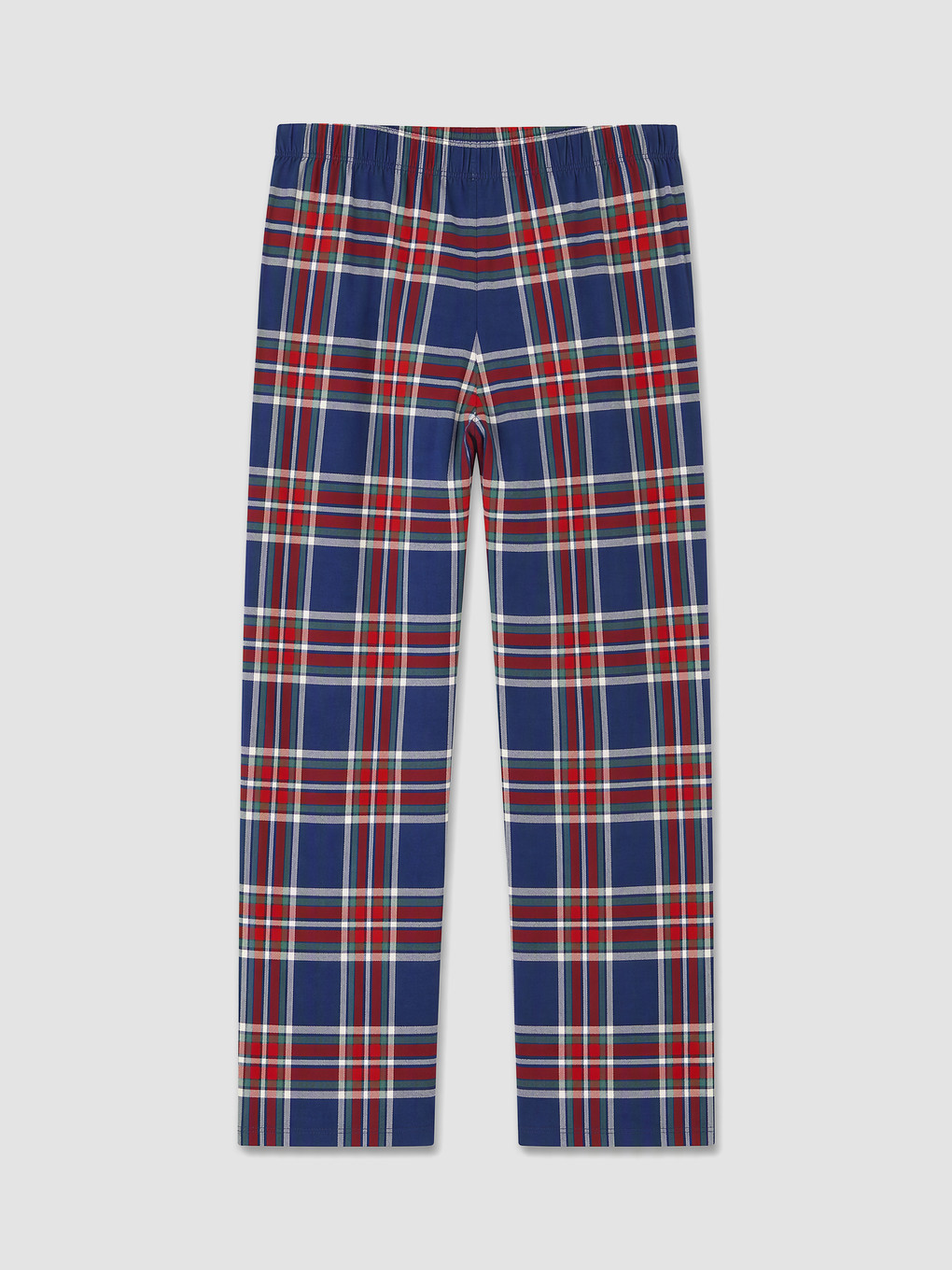 Lacivert Beli Lastikli Ekose Kadın Pijama Altı-1