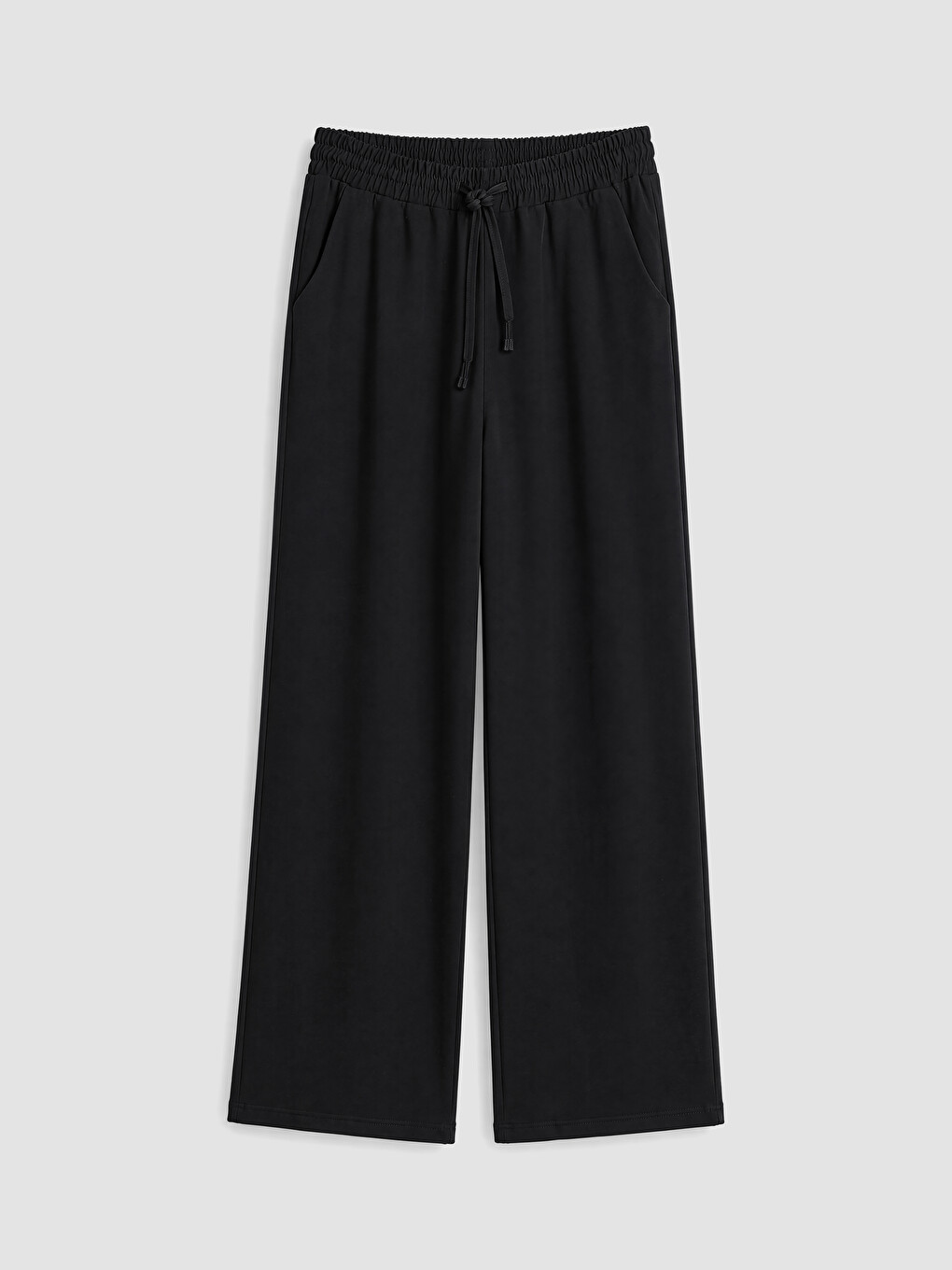 Elastic Waist Wide Leg Women's Trousers-4