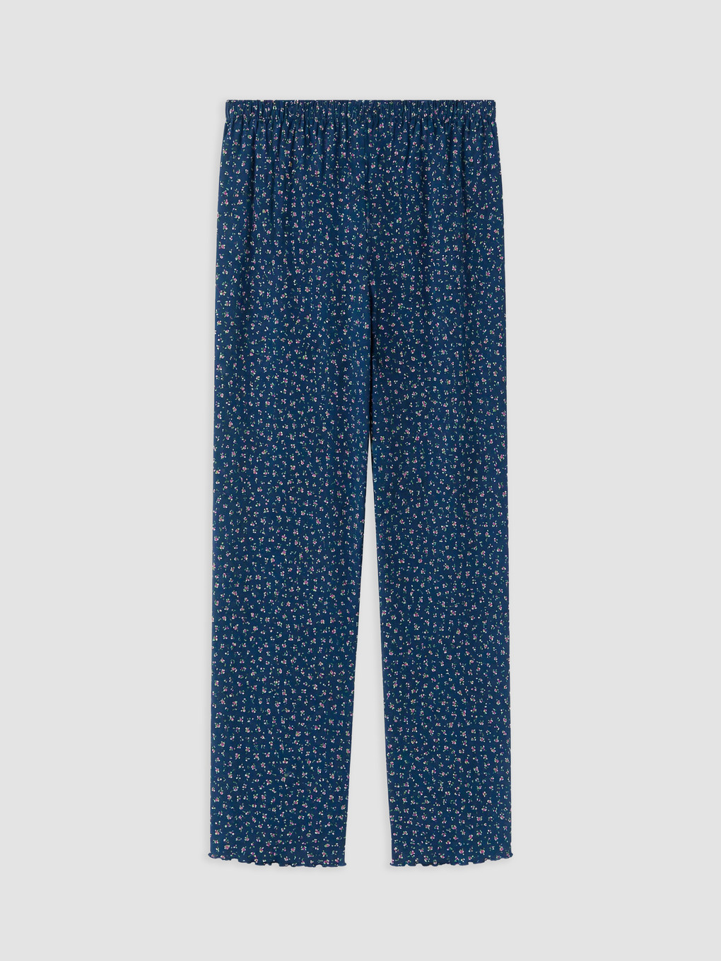 Lacivert Çiçekli Kadın Pijama Takım-8