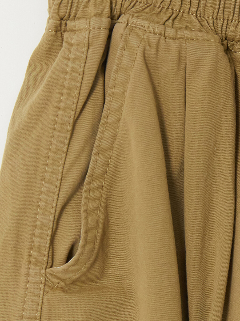 Yeşil Kız Çocuk Gabardin Kargo Pantolon-1