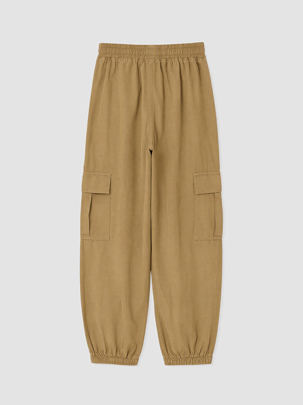 Yeşil Kız Çocuk Gabardin Kargo Pantolon-2