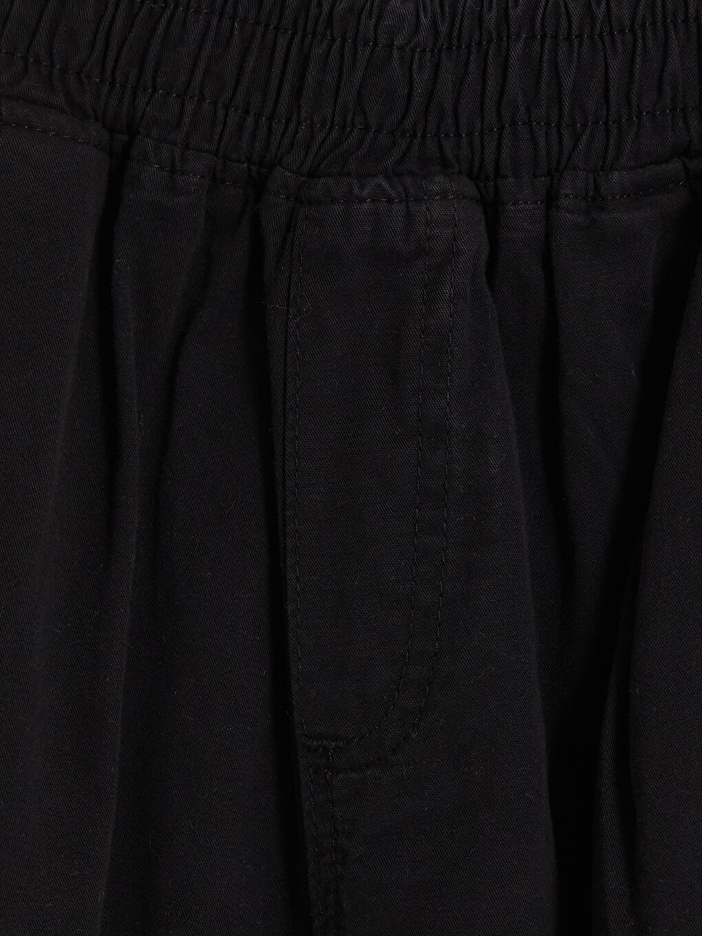Siyah Kız Çocuk Gabardin Kargo Pantolon-1
