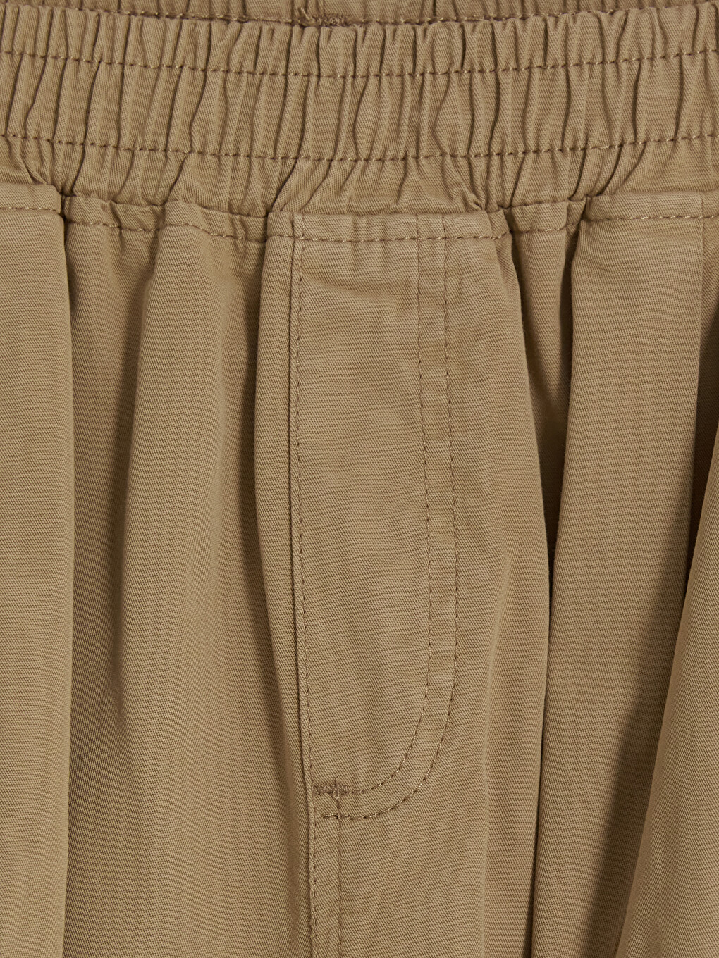 Bej Kız Çocuk Gabardin Kargo Pantolon-1