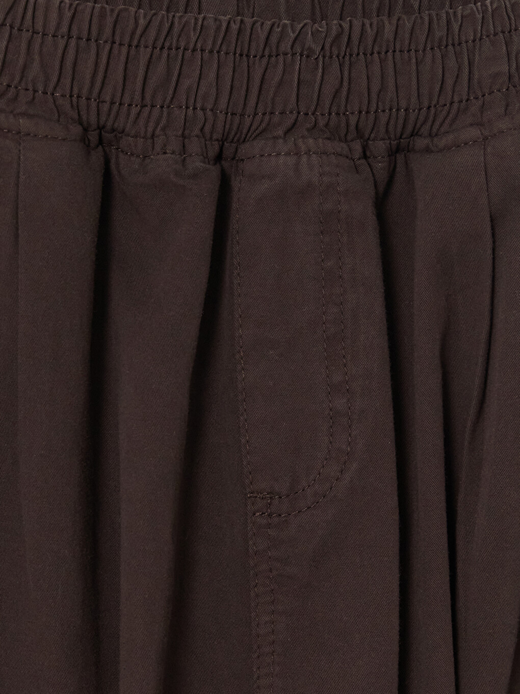 Kahverengi Kız Çocuk Gabardin Kargo Pantolon-1