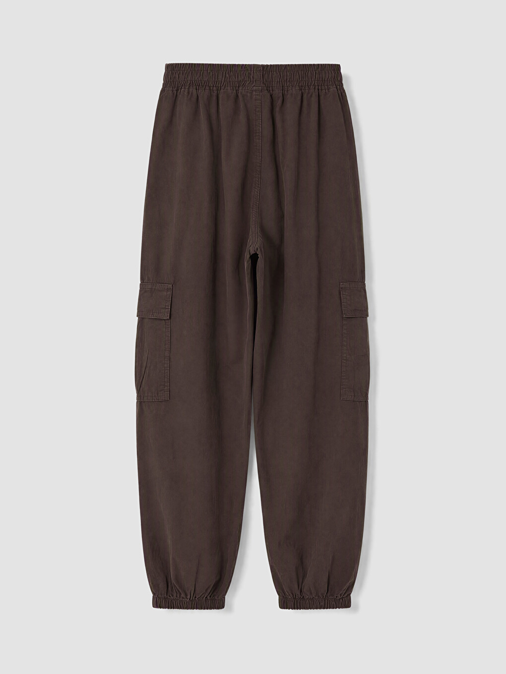 Kahverengi Kız Çocuk Gabardin Kargo Pantolon-2