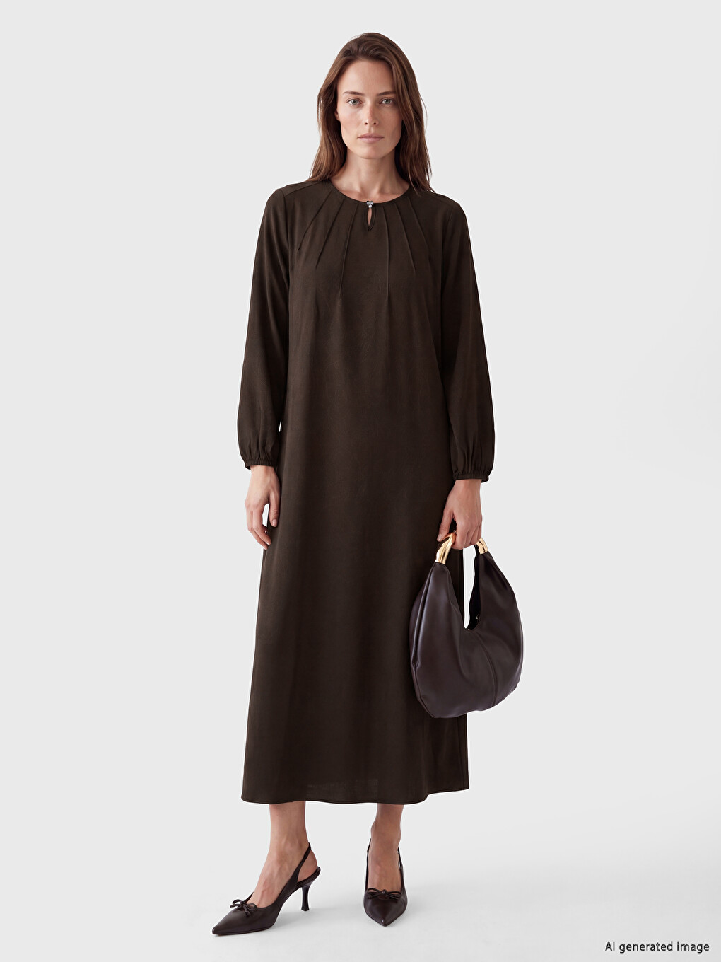 Guler Rotund Cu Model Rochie A-line