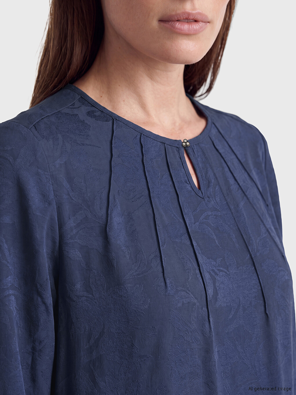 Crew Neck Patterned A-line Dress-2