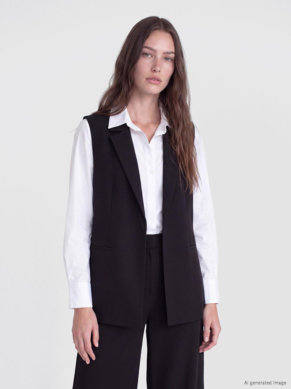 Jacket Collar Women's Classic Waistcoat-1