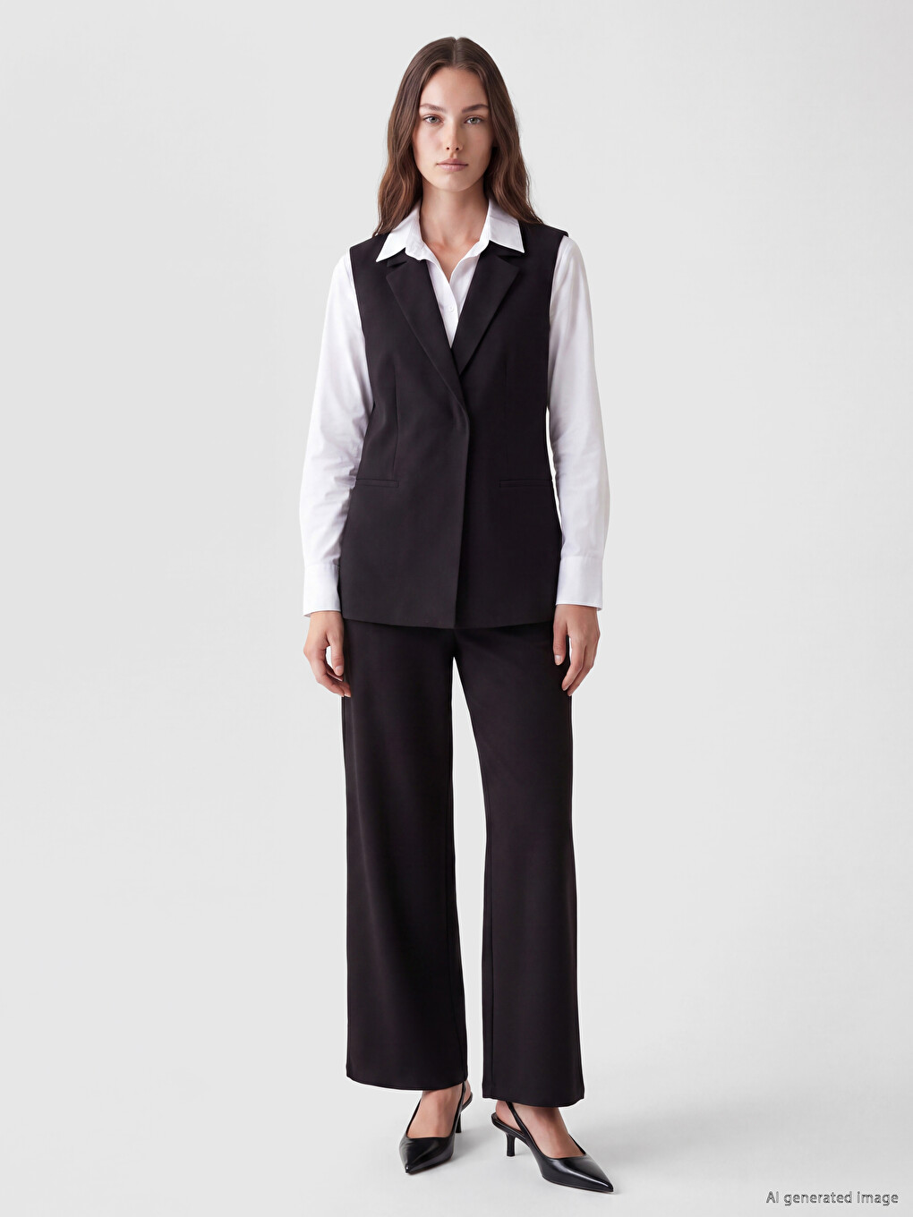 Jacket Collar Women's Classic Waistcoat-2