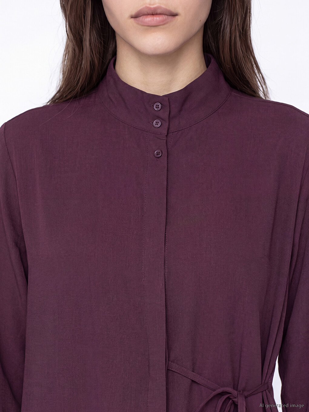 Woman Bordeaux Shirt Tunic-2