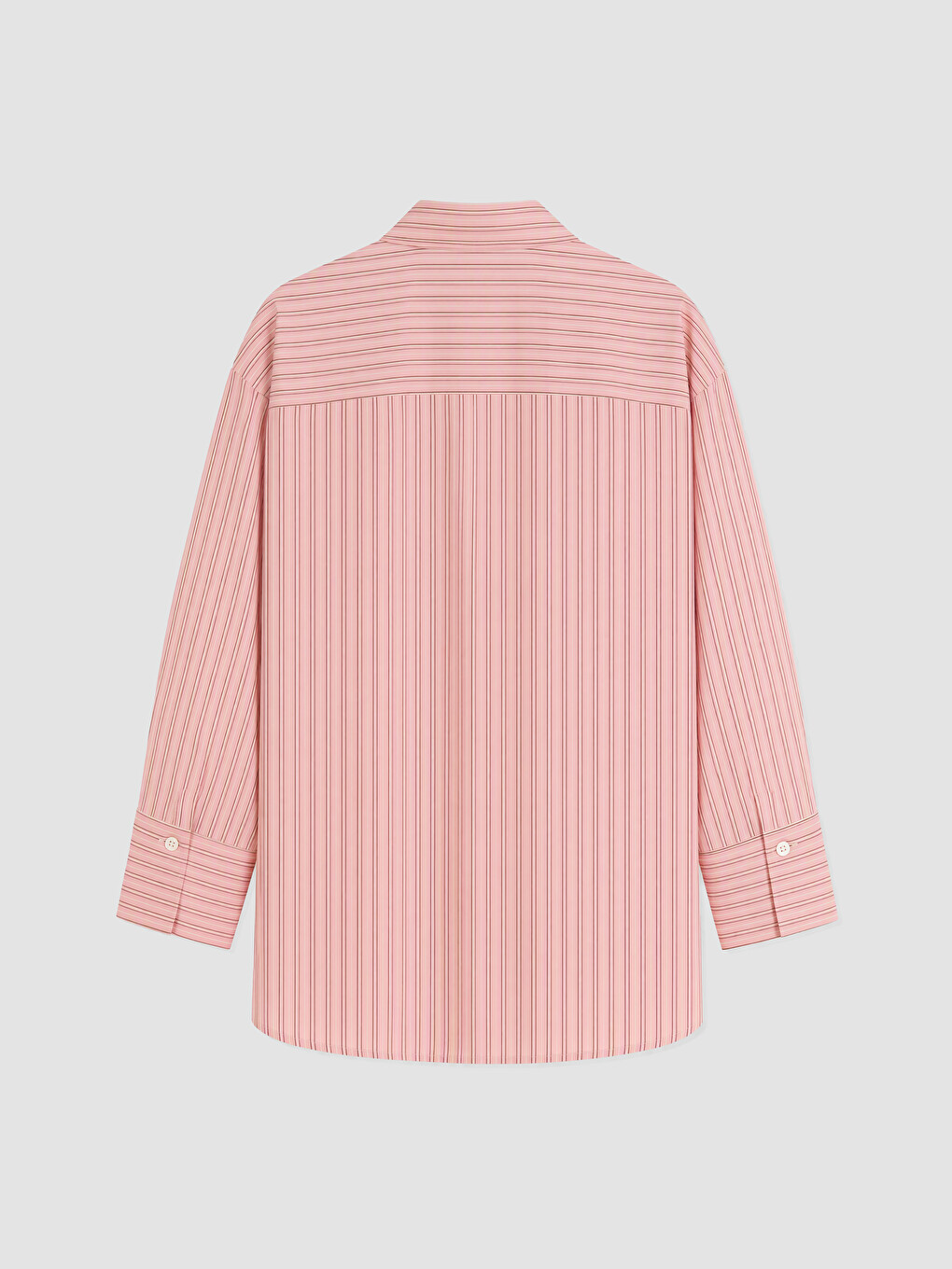 Pembe Çizgili Poplin Kadın Gömlek-2