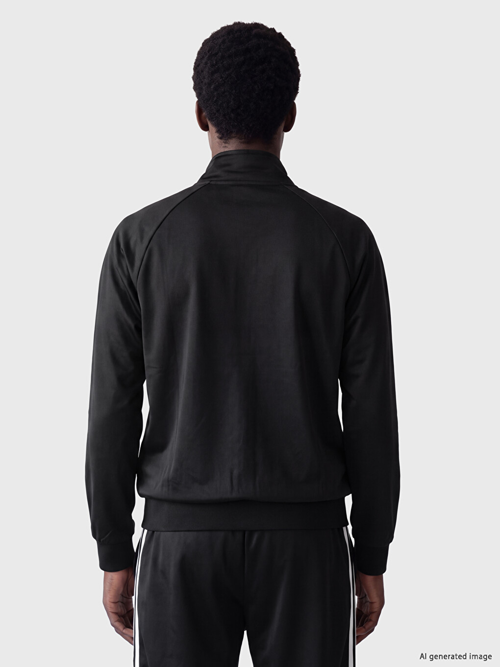 سویتشێرتی پیاوانی بە زیپی Mock Neck خەتخەت-3