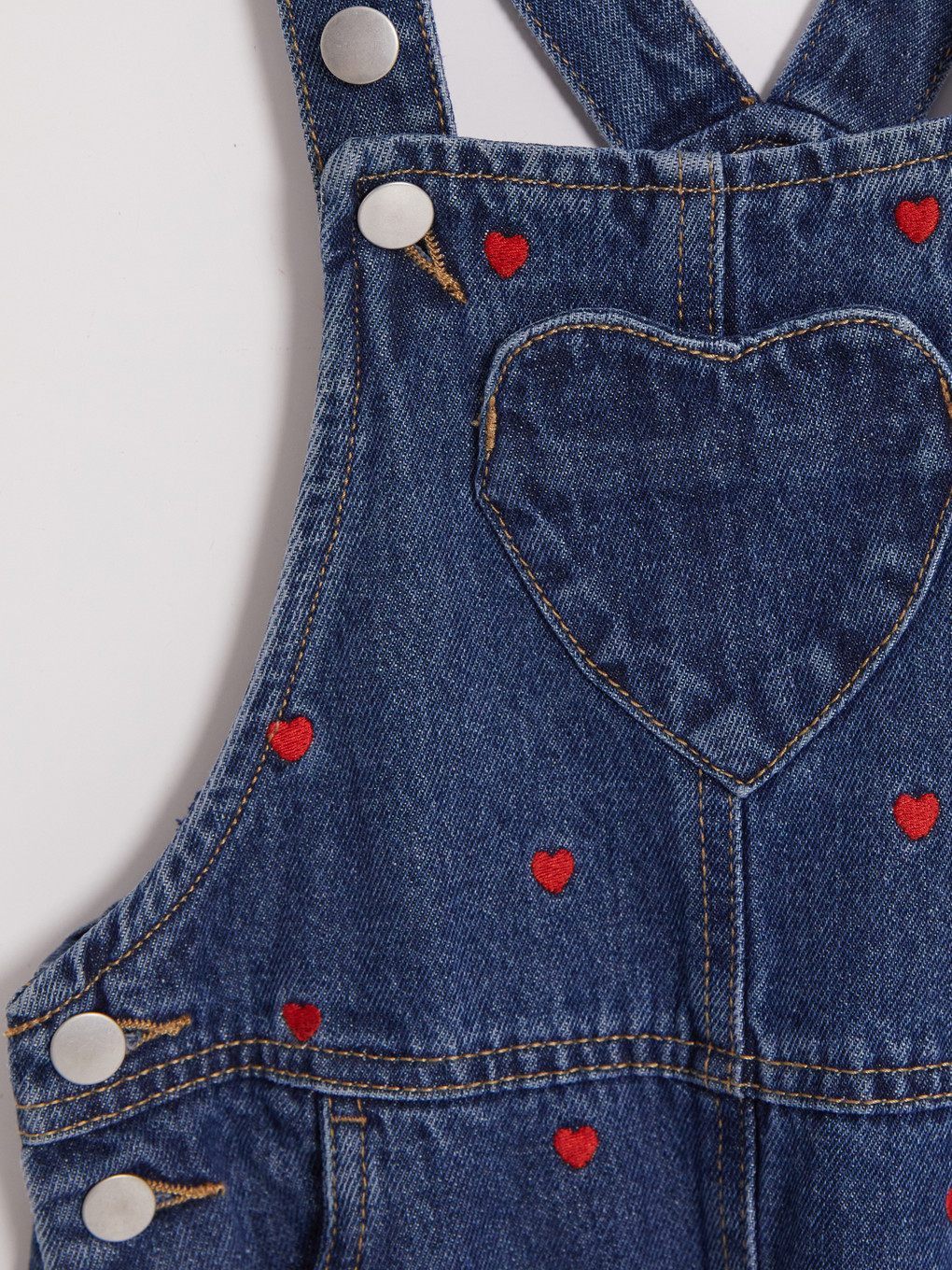 Embroidered Girls' Jean Dungarees-2