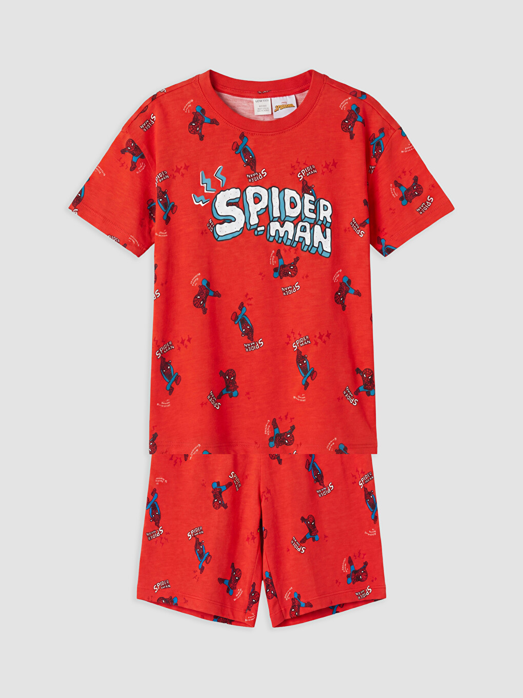 Kırmızı Spider-man Baskılı Erkek Çocuk Şortlu Pijama Takımı