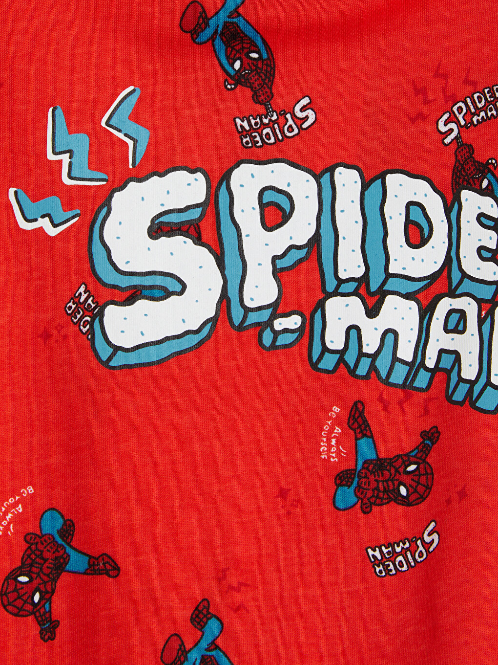 Kırmızı Spider-man Baskılı Erkek Çocuk Şortlu Pijama Takımı-5